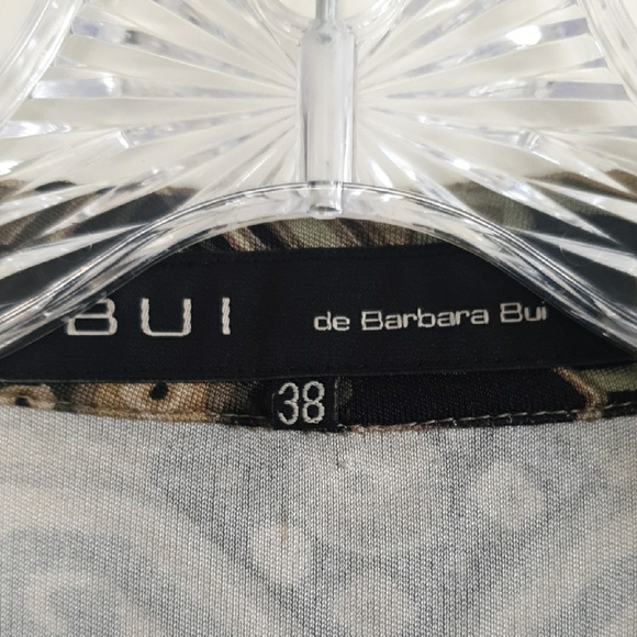 Elegant Vintage Black Tan And Green Patterned Dress 💯 Silk - Picture 2 of 9